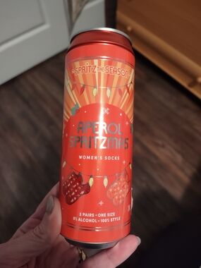 Aperol Spritzmas Women's Socks - Bright Orange Holiday Can